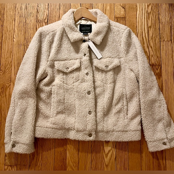 Sanctuary Jackets & Blazers - Sanctuary Cream Sherpa Button Down Jacket Size Large NWT